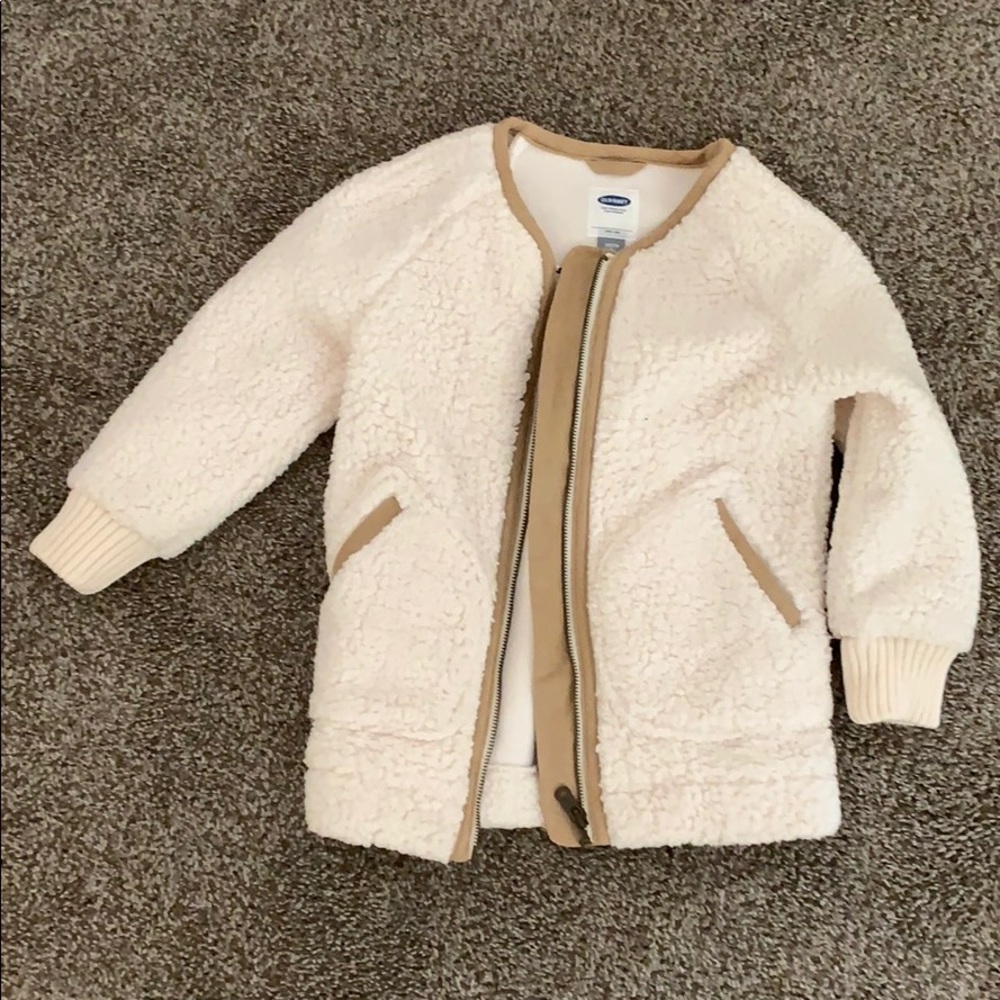 Girls cream polyester jacket